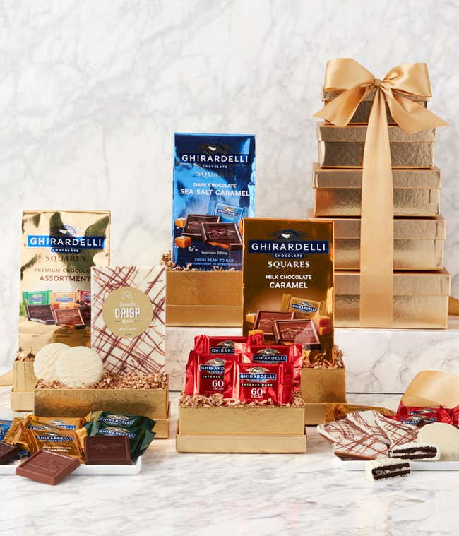 Golden Godiva Chocolate Tower