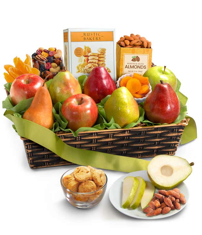 Classic Cheese &amp; Fruit Gift Basket